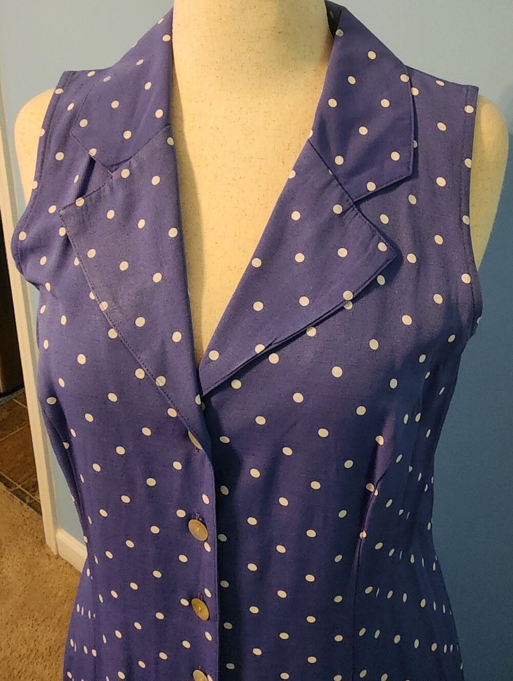 Women's Blue Polka Dot Shirt